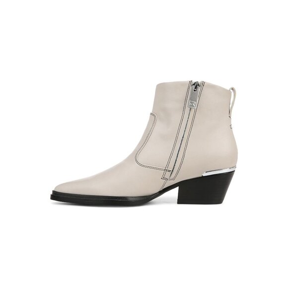 🆕FRANCO SARTO Blake Pointed Toe Western Zip Bootie Ankle Boot 8 White - Picture 3 of 16